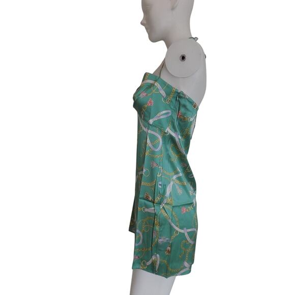SER.O.YA Farah silk mini dress size Medium NWT nautical mint green Revolve brand - Picture 2 of 9